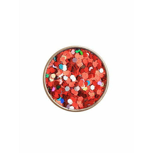 Red Glitter Round Earrings - BFF Here