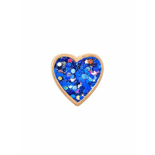 Sapphire Glitter Heart Earrings - BFF Here