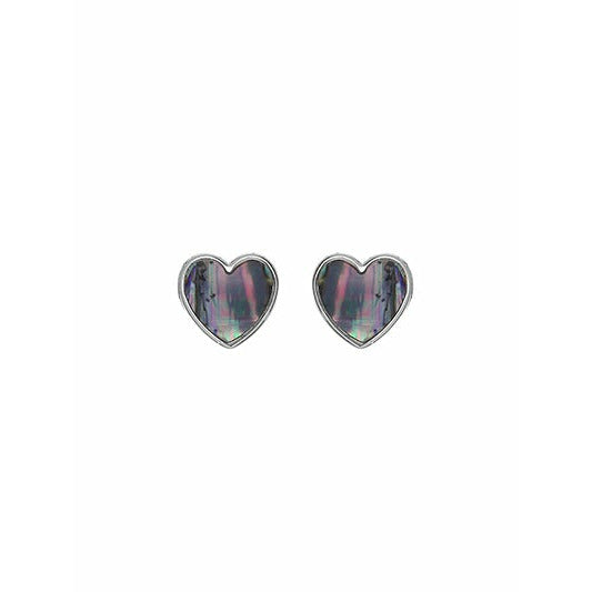 Abalone Heart Stud Earrings - BFF Here