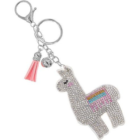 White Llama Keychain - BFF Here