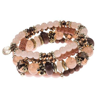 Crystal and Bead Stretch Bracelet - BFF Here