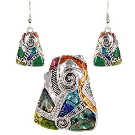 Artistic Design Necklace and Earring Set - BFF Here