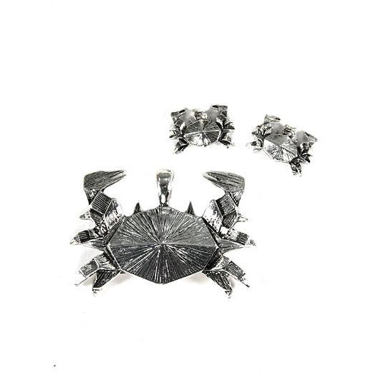 Origami Crab Pendant and Earring Set - BFF Here