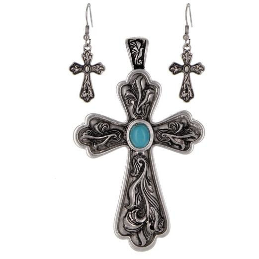 Western Style Cross Pendant Set - BFF Here