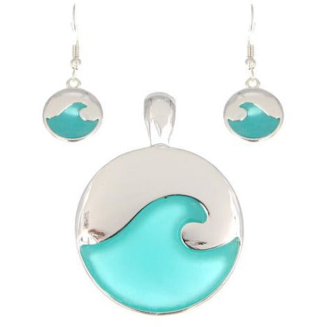 Wave Pendant and Earring Set - BFF Here