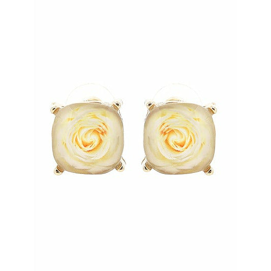 Rosebud Stud Earrings --Ivory - BFF Here
