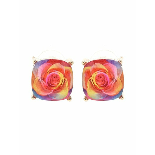 Rosebud Stud Earrings --Multi - BFF Here
