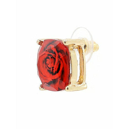 Rosebud Stud Earrings --Red - BFF Here