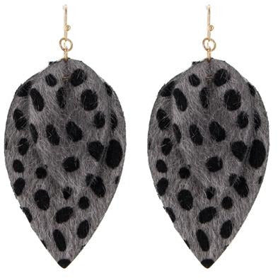 Gray Leopard Earrings - BFF Here