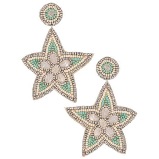 Deb Seed Bead Starfish Earrings - BFF Here