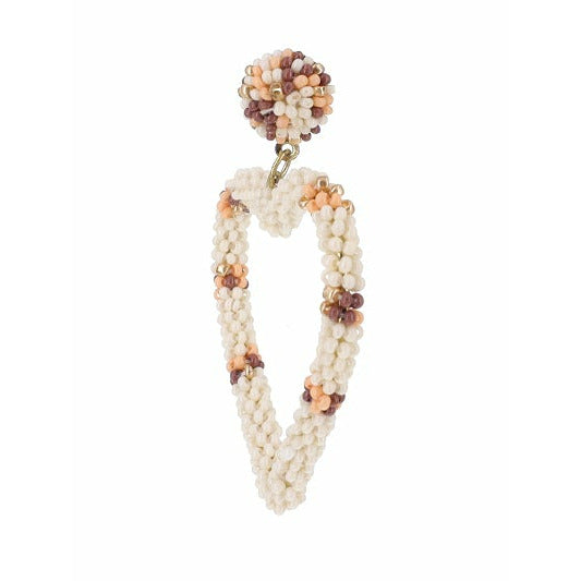 Cupid Seed Bead Heart Earrings - BFF Here