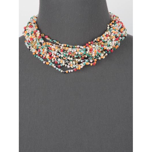 Seed Bead Layered Necklace -- Multi - BFF Here