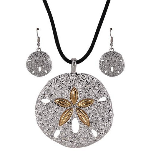 Sand Dollar Necklace and Earring Set - BFF Here