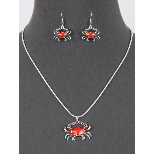 Crab Necklace and Earring Set - BFF Here