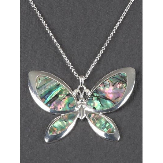 Butterfly Abalone Necklace and Earring Set - BFF Here