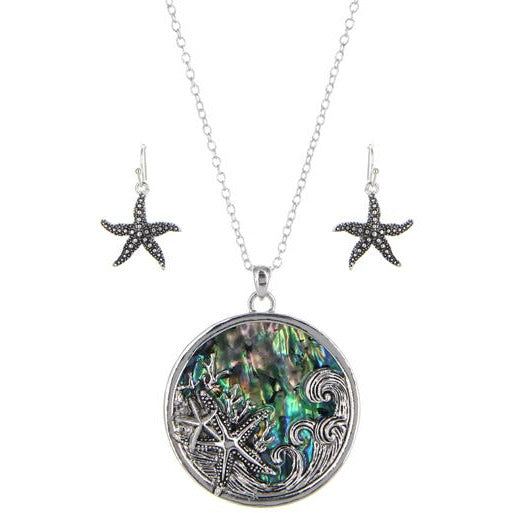 Starfish Abalone Necklace Set - BFF Here