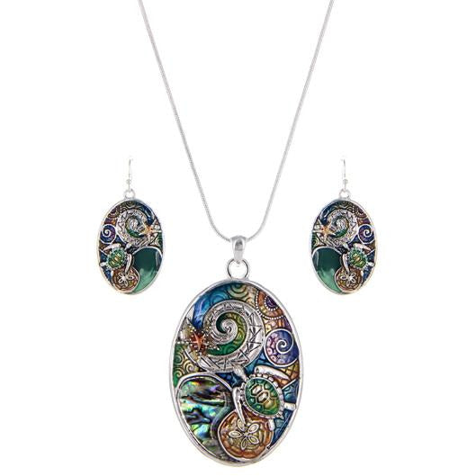 Sea Life Necklace and Earring Set - BFF Here