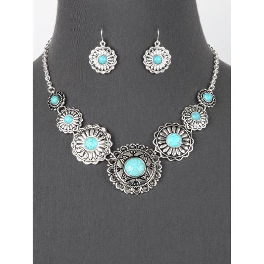 Western Turquoise Necklace Set - BFF Here