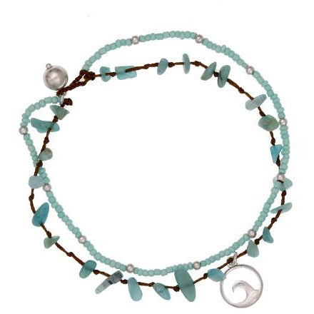 Sea Life Wave Anklet -- Choice of Color - BFF Here