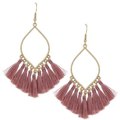 Tassel Earrings -- Blush Pink - BFF Here