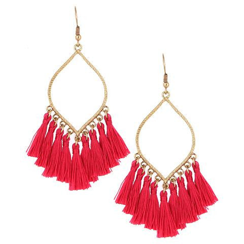 Tassel Earrings -- Magenta - BFF Here