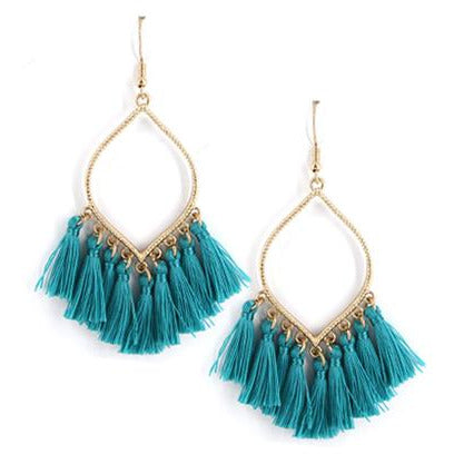 Tassel Earrings -- Turquoise - BFF Here