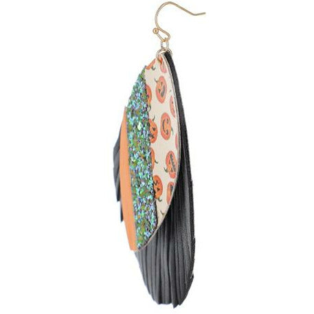 Mosaic Halloween Leather Earrings - BFF Here