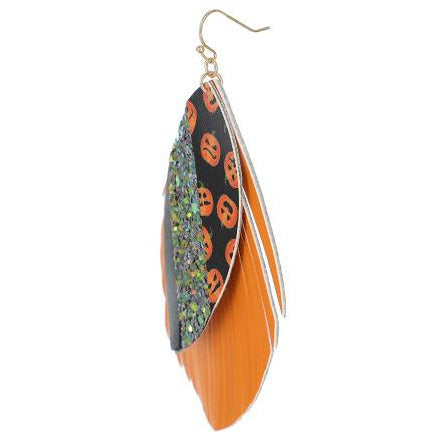 Mosaic Halloween Leather Earrings - BFF Here