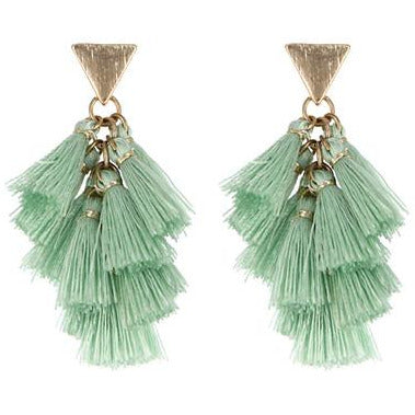 Fabric Tassel Earring -- Mint - BFF Here