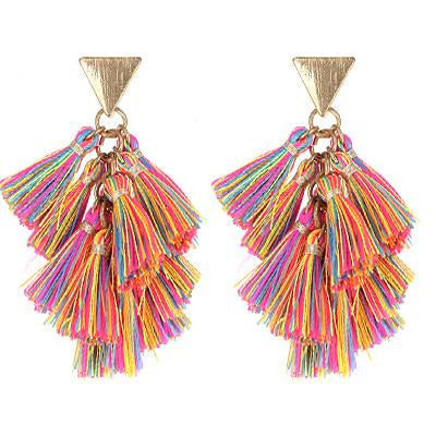 Fabric Tassel Earring -- Multi - BFF Here