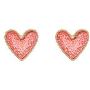 Pink Heart Druzy Earring - BFF Here