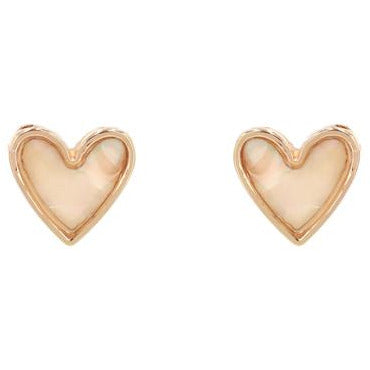 Gold Abalone Heart Druzy Earring - BFF Here