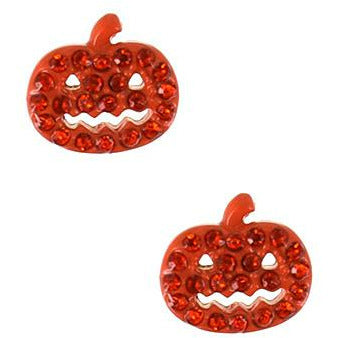 Pumpkin Rhinestone Earrings - BFF Here