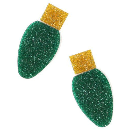 Christmas Light Bulb Earrings -- Choice of Color - BFF Here
