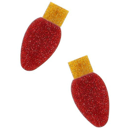 Christmas Light Bulb Earrings -- Choice of Color - BFF Here