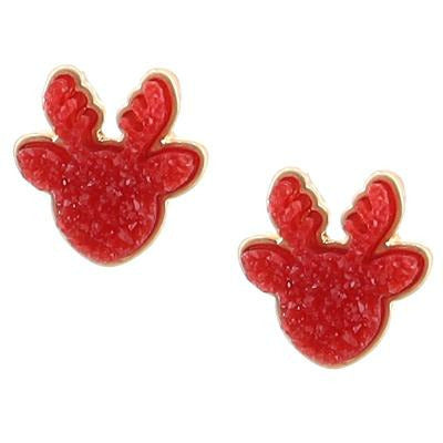 Reindeer Druzy Earrings -- Choice of Color - BFF Here