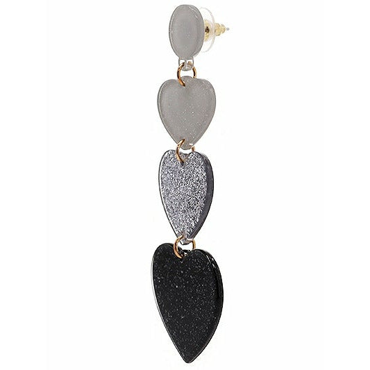 Acrylic Glitter Heart Earrings - BFF Here