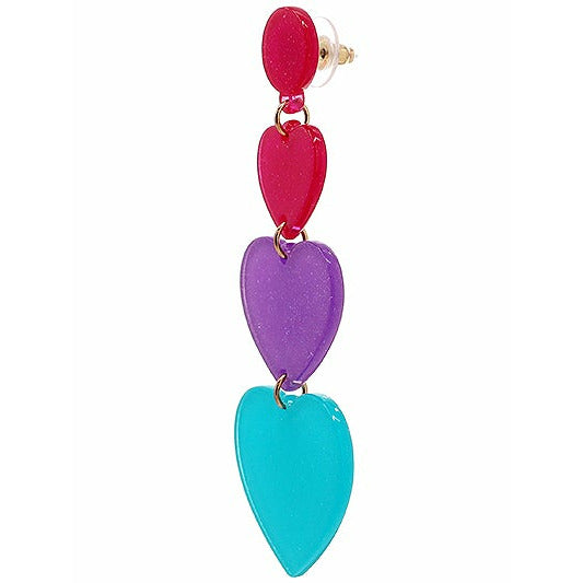Acrylic Glitter Heart Earrings - BFF Here
