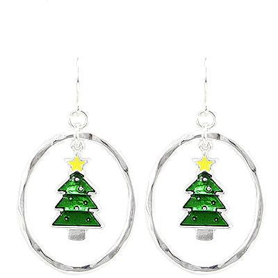 Christmas Tree Hoop Earrings - BFF Here