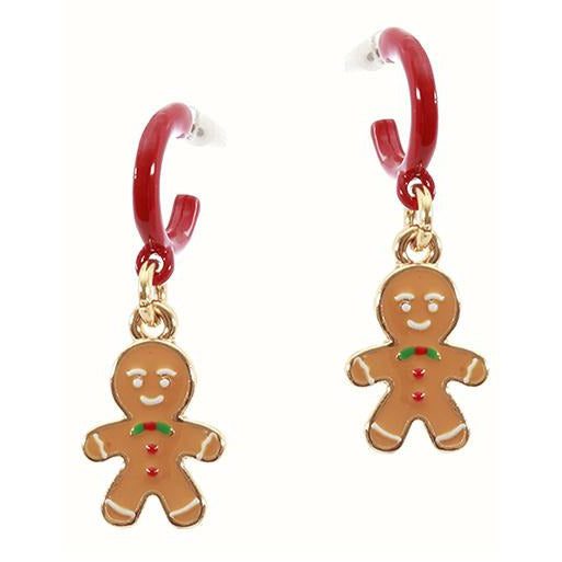 Gingerbread Hoop Earrings - BFF Here
