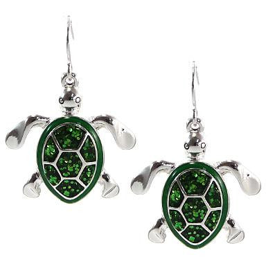 Glitter Turtle Earrings -- Choice of Color - BFF Here