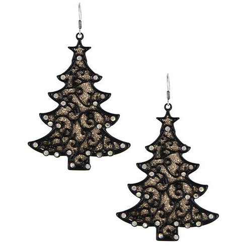 Christmas Glitter Tree Earrings - BFF Here