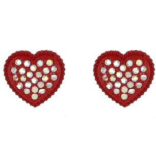 Red & White Heart Stud Earring - BFF Here