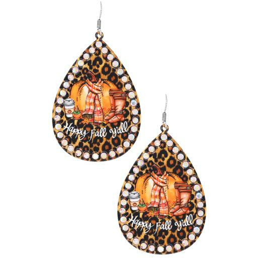 Happy Fall Earrings -- Choice of Color - BFF Here