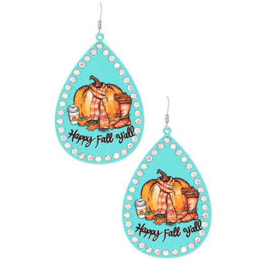 Happy Fall Earrings -- Choice of Color - BFF Here