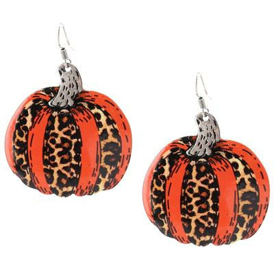 Pumpkin Leopard Earrings -- Choice of Color - BFF Here