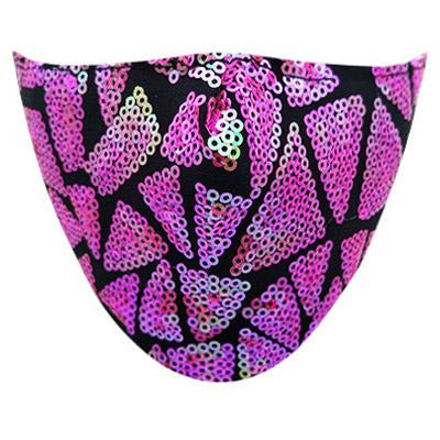 Abstract Fuchsia Sequin Face Mask - Adult - BFF Here