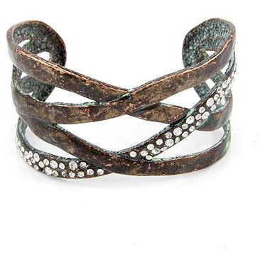 Burnt Copper Tone Cuff Bracelet - BFF Here