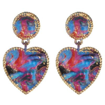 Dangle Heart Earring -- Multi - BFF Here