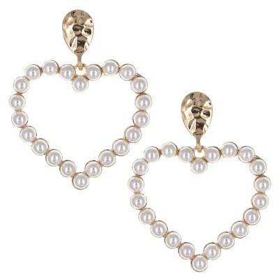 Pearl Heart Earring - Creme - BFF Here